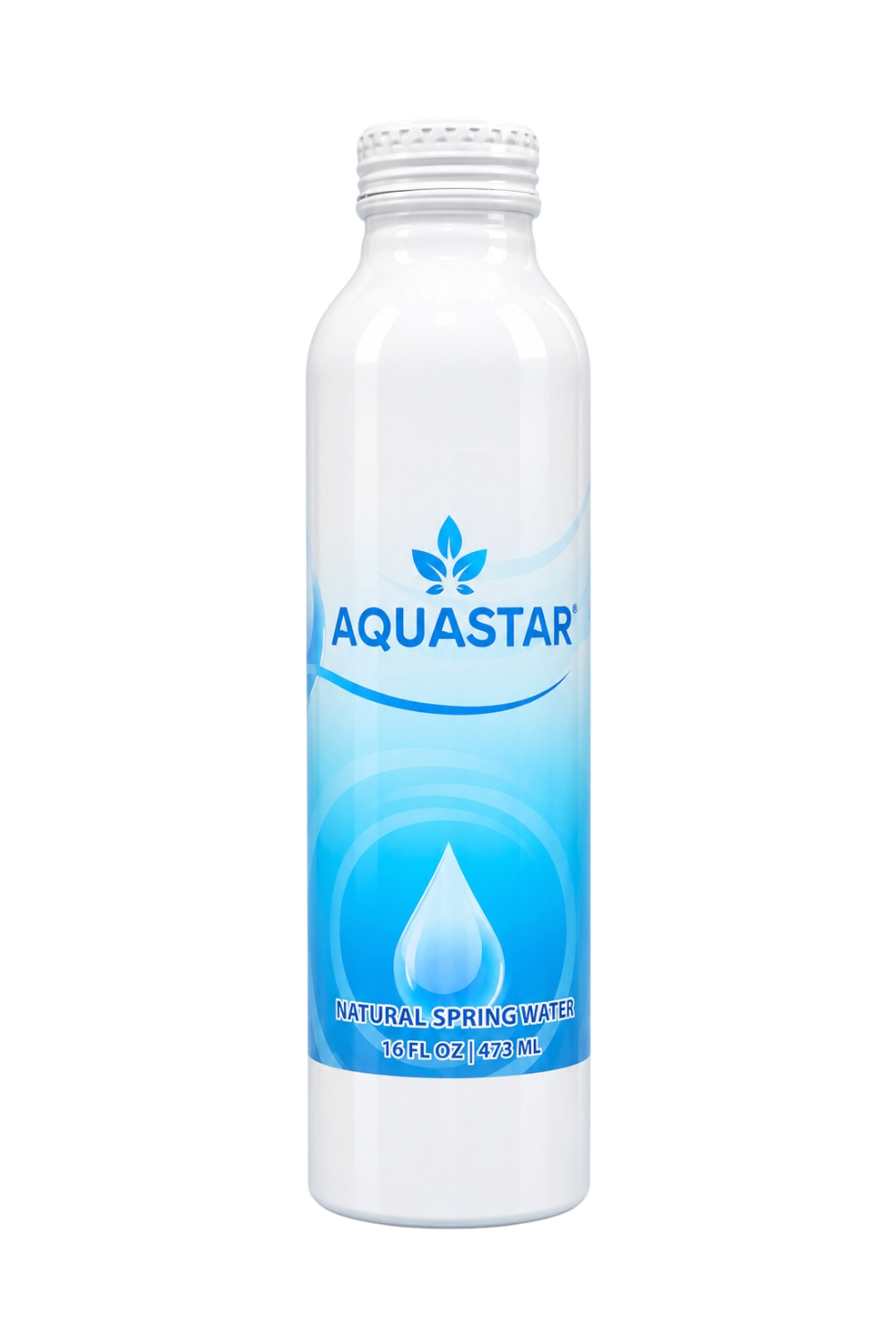 Aquastar Natural Spring Water — Aluminum Bottle (12 Pack, 16 fl oz)