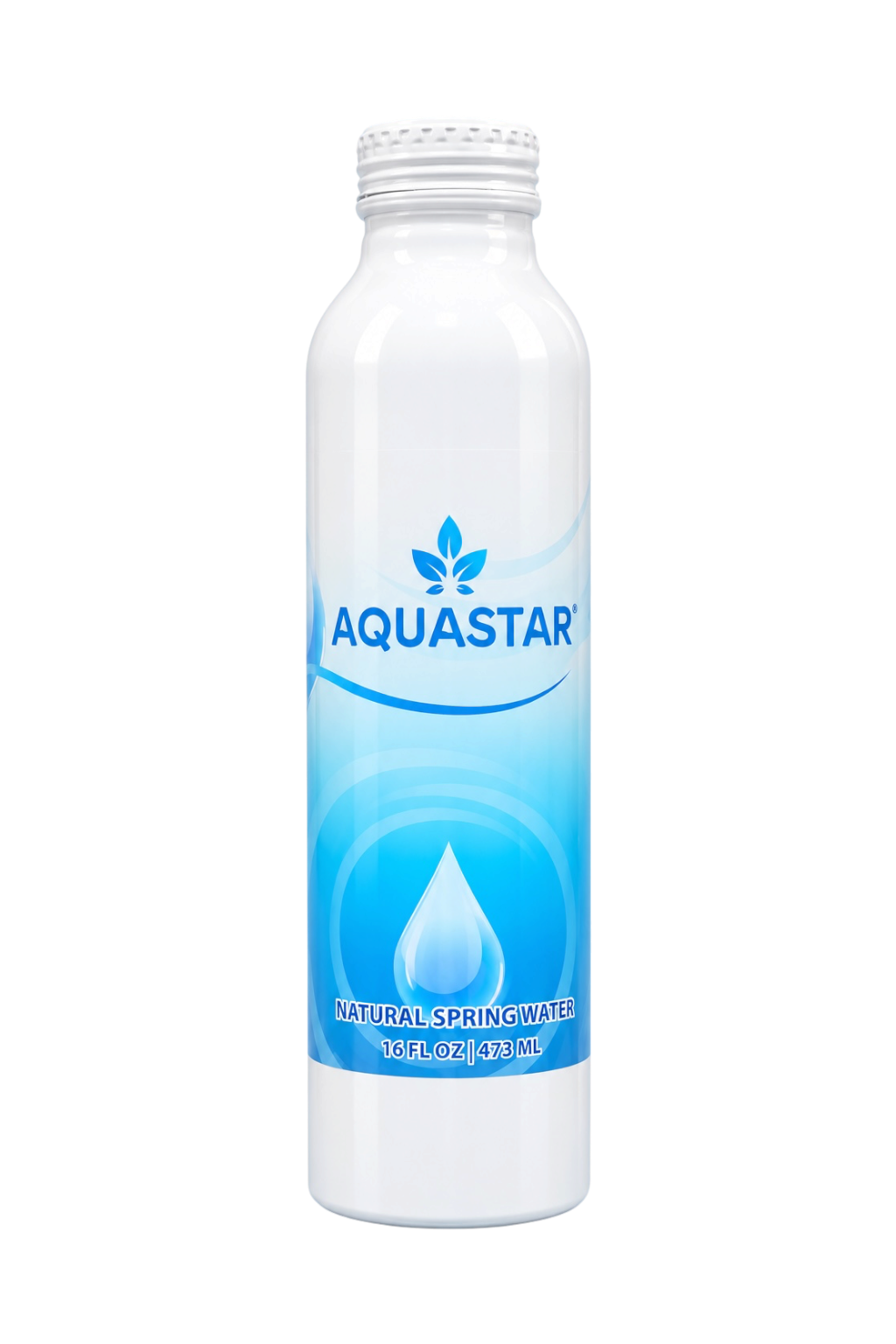 Aquastar Natural Spring Water — Aluminum Bottle (12 Pack, 16 fl oz)
