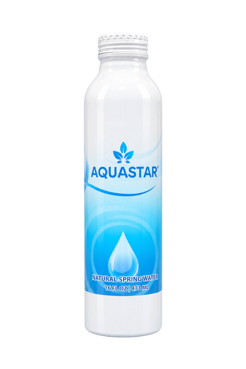 Aquastar Natural Spring Water — Aluminum Bottle (12 Pack, 16 fl oz) - Aquastar 