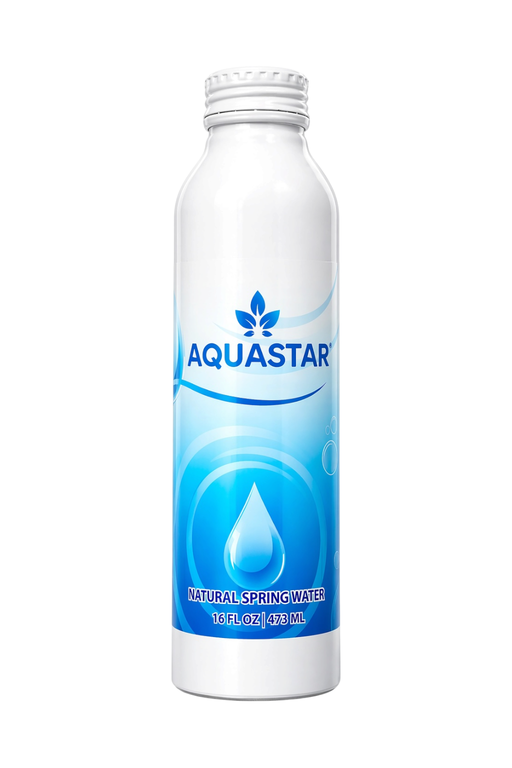 Aquastar Natural Spring Water — Aluminum Bottle (12 Pack, 16 fl oz) - Aquastar 