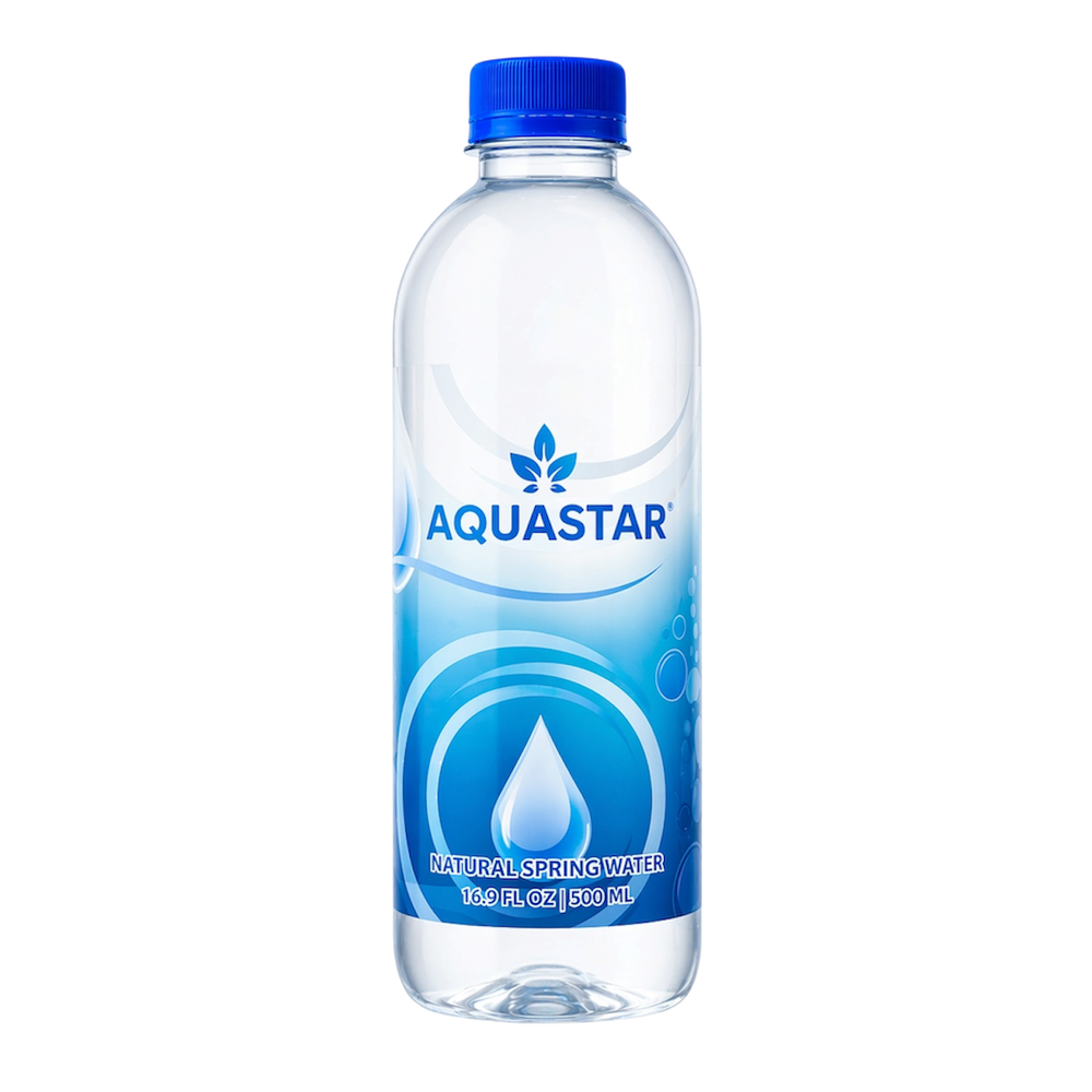 Aquastar Natural Spring Water — Plastic Bottle (24 Pack, 16.9 fl oz)