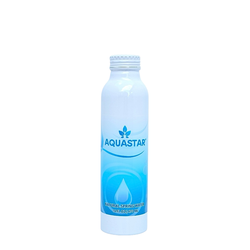 Aquastar Natural Spring Water - 12 Pack (16 fl oz) in Eco-Friendly Aluminum Bottles | Pure & Refreshing Spring Water