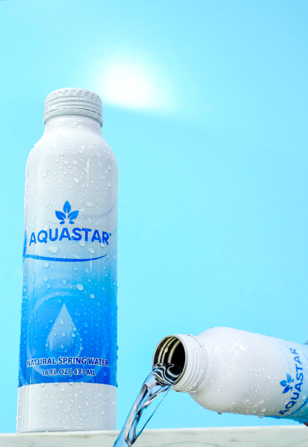 Aquastar Natural Spring Water — Aluminum Bottle (12 Pack, 16 fl oz) - Aquastar 