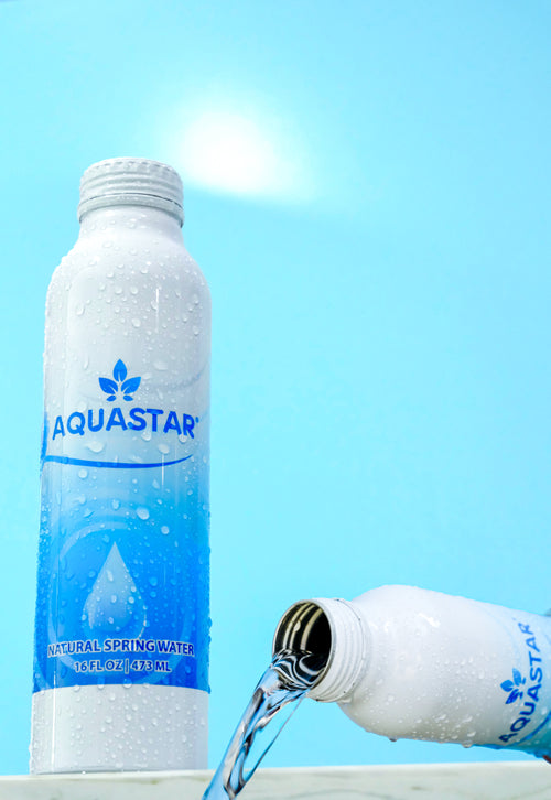 Aquastar Natural Spring Water — Aluminum Bottle (12 Pack, 16 fl oz) - Aquastar 