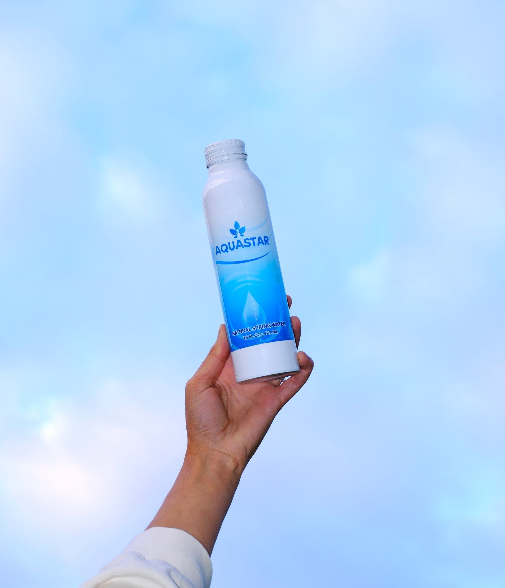Aquastar Natural Spring Water - 12 Pack (16 fl oz) in Eco-Friendly Aluminum Bottles | Pure & Refreshing Spring Water - Aquastar 